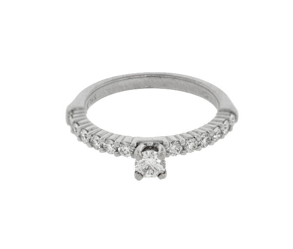 BAGUE EN OR 14K BLANC SERTIE DE DIAMANTS - R 118003W0256 - BIJOUTERIE SUISSE INC.