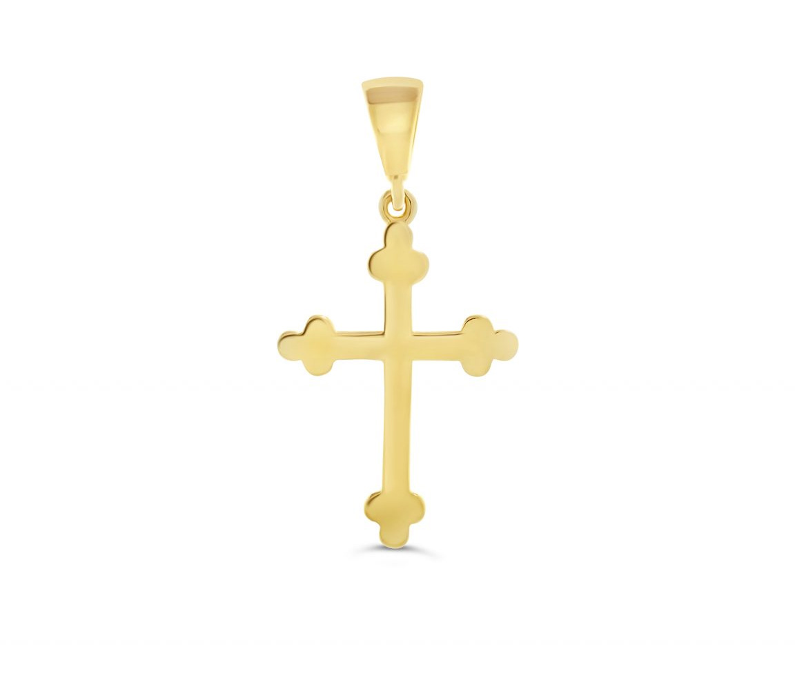 PENDENTIF CROIX FESTONNÉE EN OR JAUNE - SY 3179 - BIJOUX D'IMPORTATION