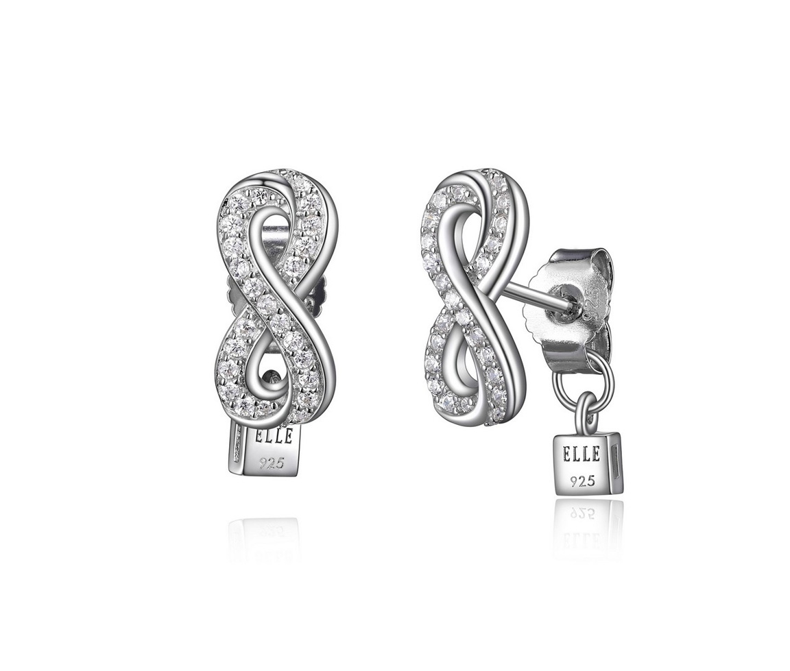 BOUCLES SIGNE DE L'INFINI EN ARGENT RHODIÉ SERTIES DE CUBIQUES ZIRCONIAS - PJ R2LCD90058 - ELLE