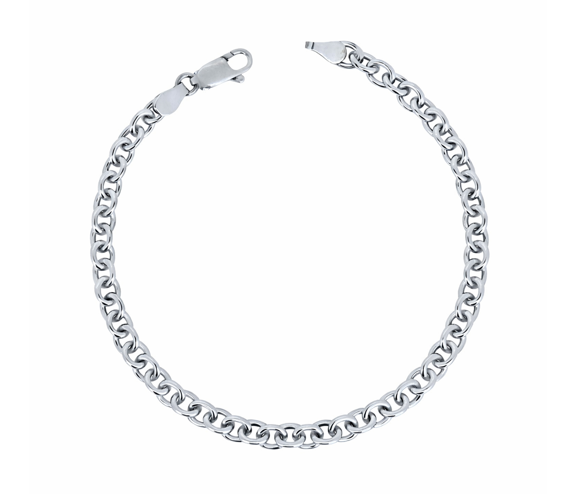 BRACELET EN ARGENT RHODIÉ À MAILLE ROLO - MB BRAFAS06 - BIJOUX D'IMPORTATION