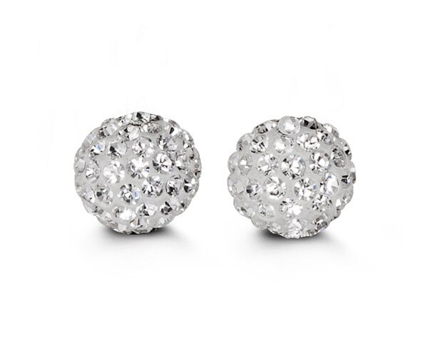 BOUCLES BOULES TAILLÉES DIAMANT EN OR BLANC ET JAUNE - SY 1013A - BIJOUX D'IMPORTATION
