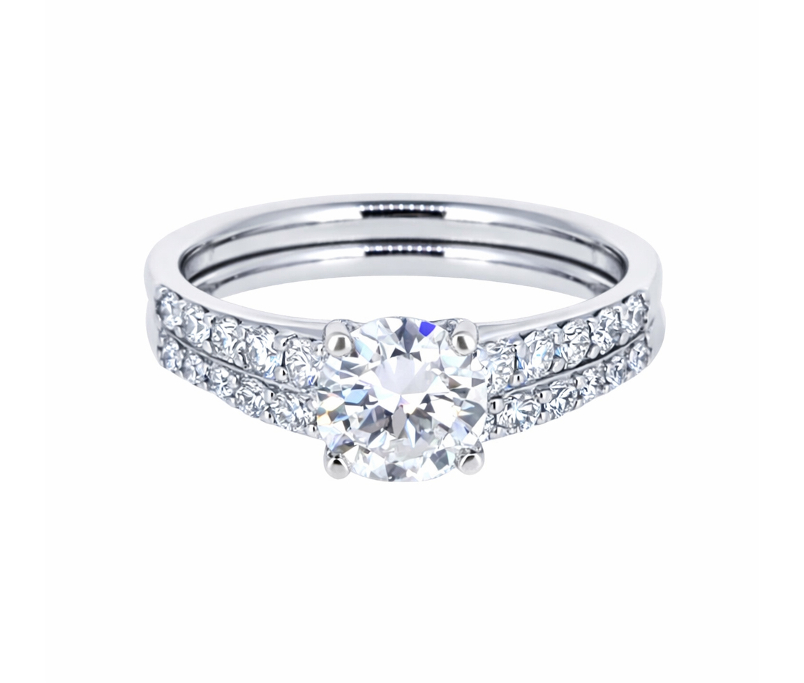 SET ALLIANCES EN OR AVEC DIAMANTS - BK DSR31226 - BIJOUX D'IMPORTATION