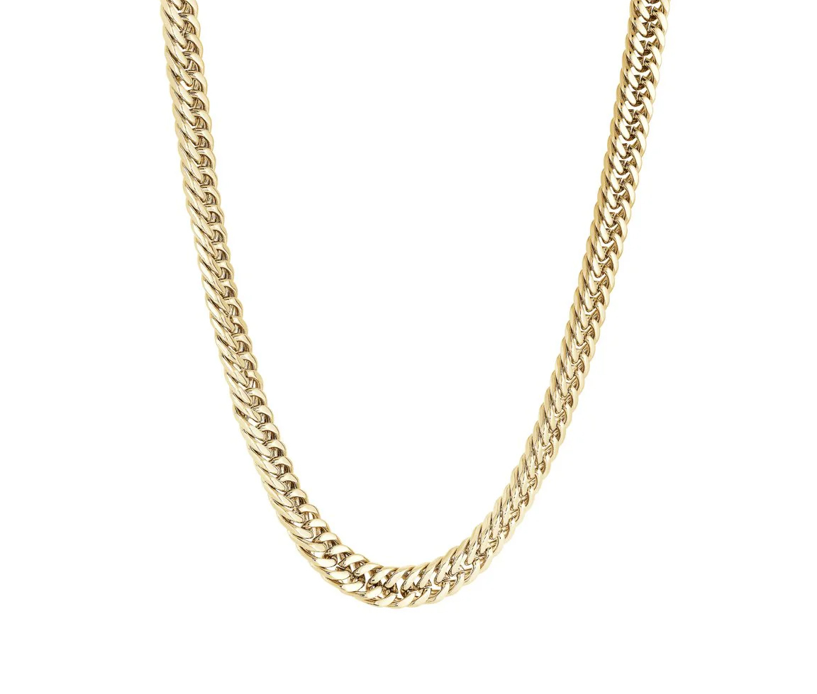 CHAINE EN ACIER/PVD OR À MAILLE GOURMETTE DOUBLE - IG SYN38/24 - ITALGEM