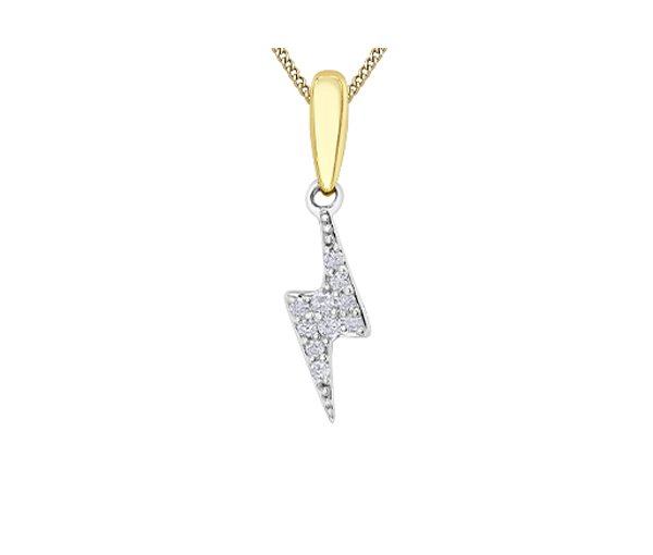 PENDENTIF ÉCLAIR EN OR 2 TONS SERTI DE DIAMANTS - CR DD8195YW04 - BIJOUX CANADIEN