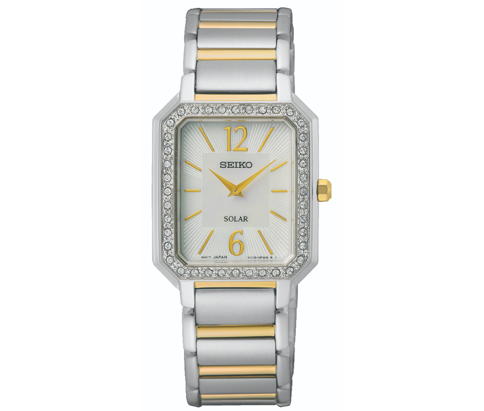 ACIER/PVD OR 2 TONS HARDLEX SOLAIRE CRISTAUX - OD SUP466 - SEIKO