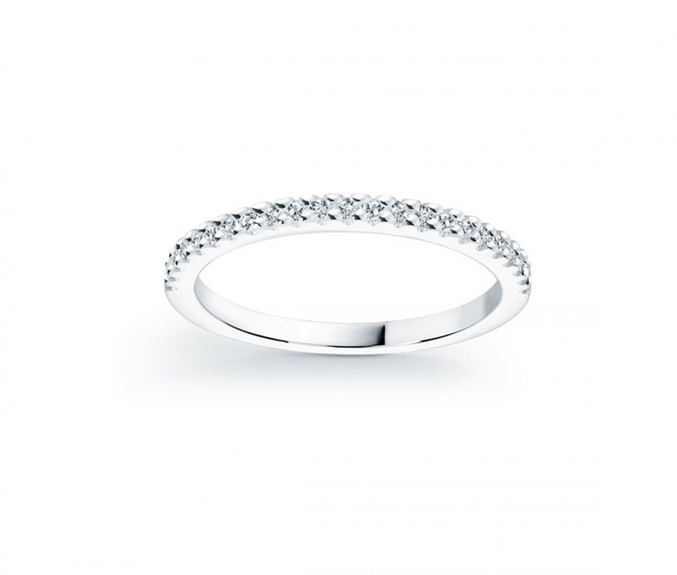 JONC SEMI-ÉTERNITÉ EN OR 14K BLANC SERTI DE DIAMANTS - ML FDC412BW - MALO 