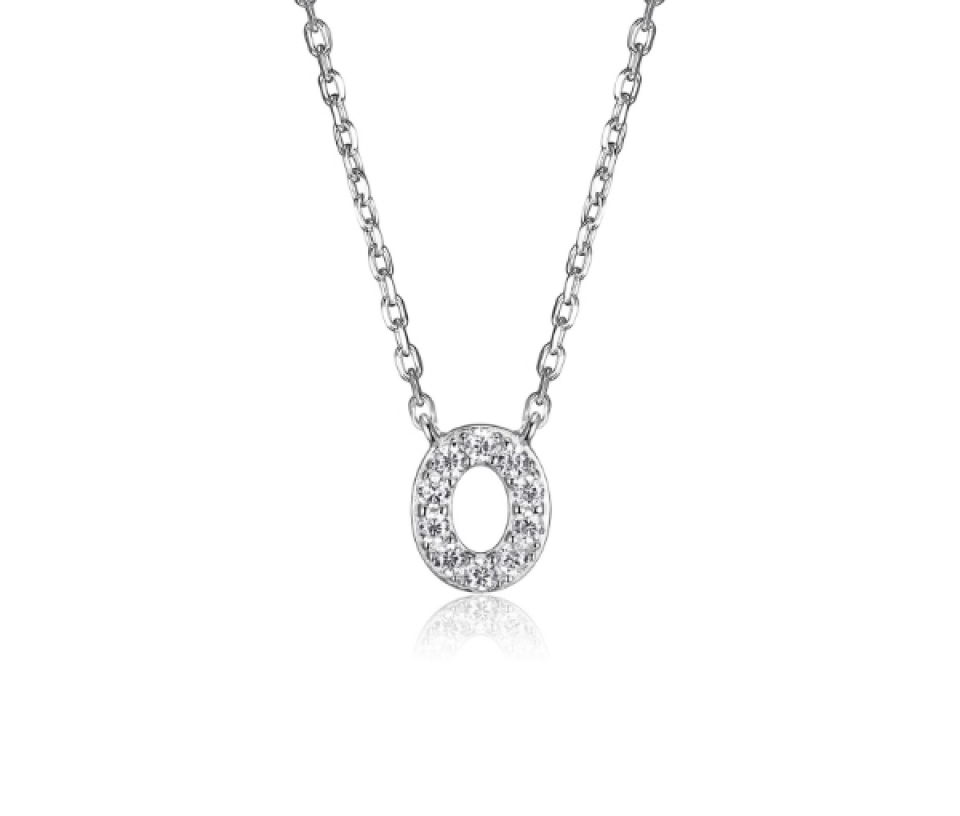 PENDENTIF LETTRE O SUR CHAINE EN EN ARGENT SERTI DE CUBIQUES ZIRCONIAS - PJ R0A95N0018 - REIGN