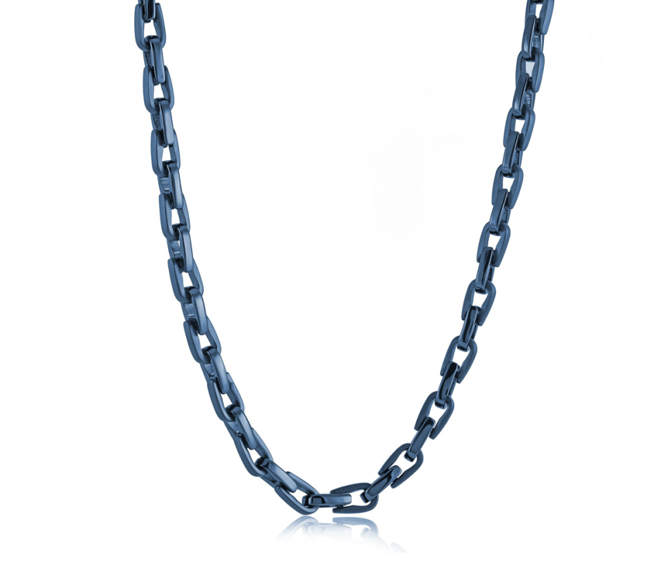 CHAINE EN ACIER/PVD BLEU À MAILLE ROLO/FER À CHEVAL - IG SWBN5/24 - ITALGEM