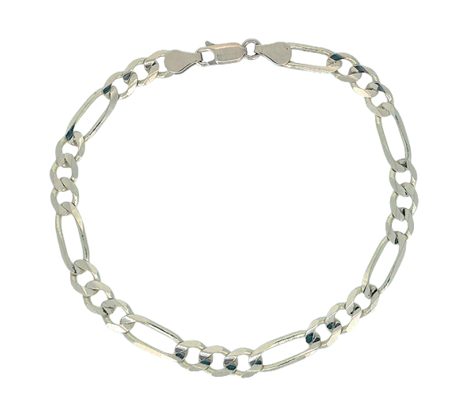 BRACELET EN OR JAUNE À MAILLE FIGARO - MB FIG200Y08 - BIJOUX D'IMPORTATION