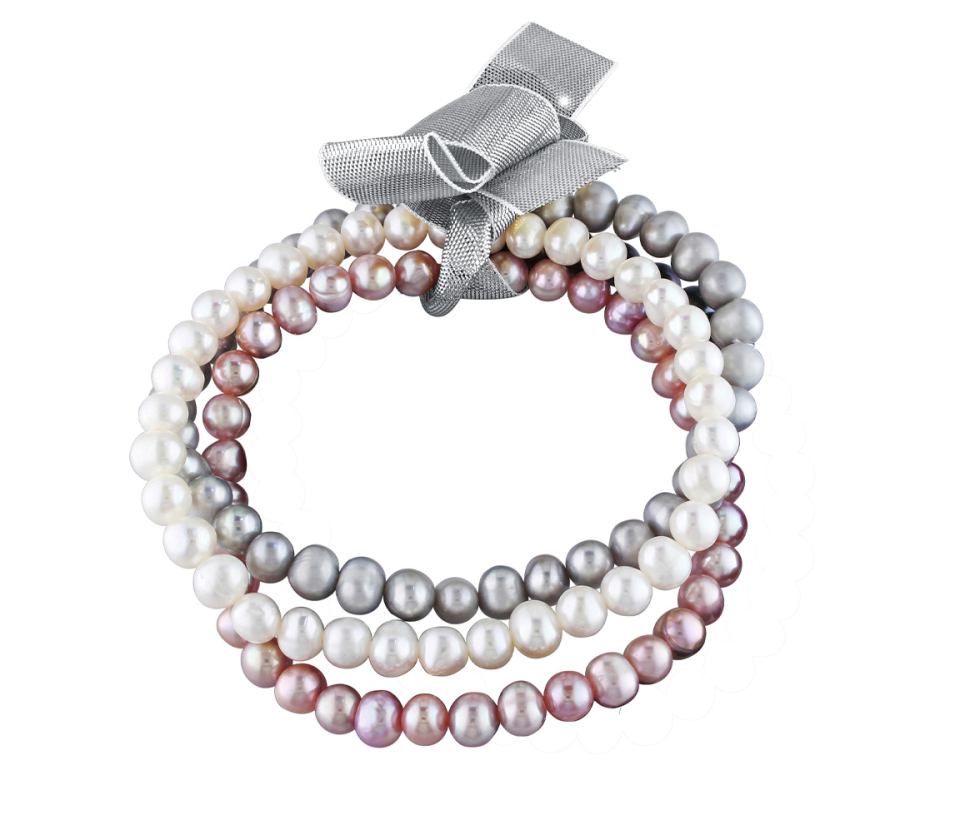 ENSEMBLES DE 3 BRACELETS EXTENSIBLES EN PERLES D'EAU DOUCE - DM SBW6113M - PERLE D'IMPORTATION