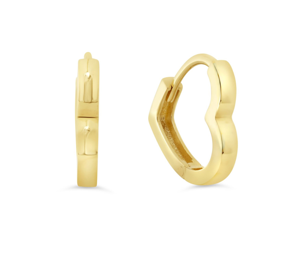 BOUCLES HUGGIES COEUR EN OR JAUNE - SY 1047H - BIJOUX D'IMPORTATION