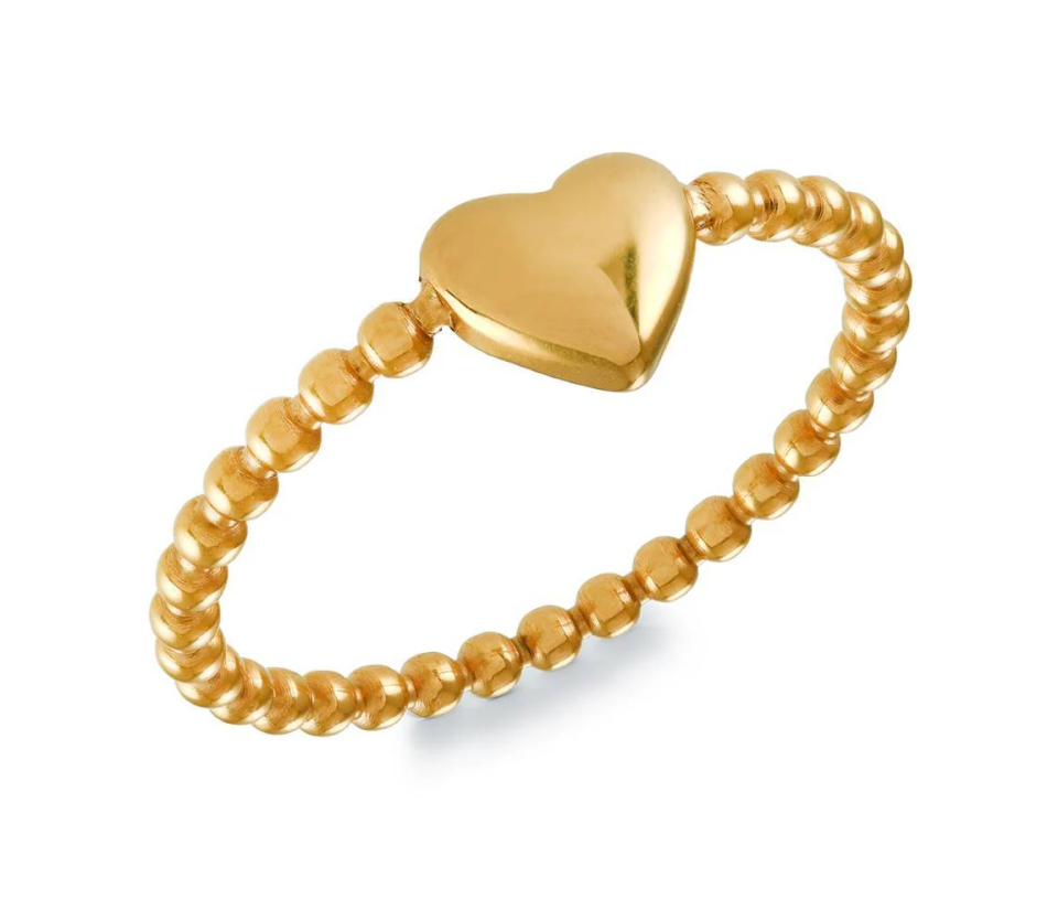 BAGUE COEUR/BOULES EN ACIER/PVD OR - IG SWR41/6 - VELORIA