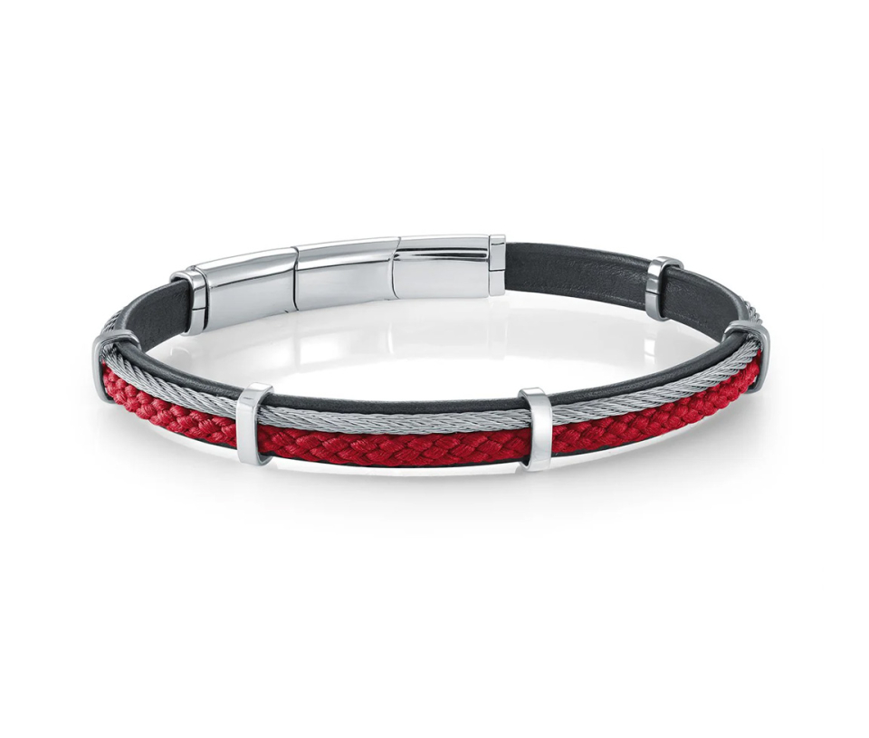 BRACELET EN ACIER/CUIR ET CORDE TRESSÉE - IG SMBG184 - ITALGEM