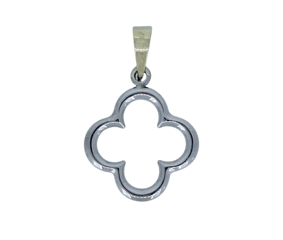 PENDENTIF TRÈFLE AJOURÉ EN OR 2 TONS - SJ TREPEN02 - BIJOUTERIE SUISSE INC.