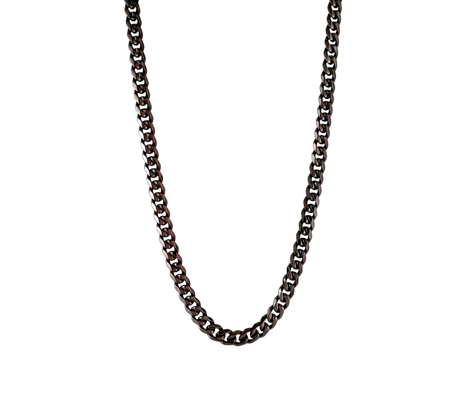 CHAINE EN ACIER/PVD NOIR À MAILLE GOURMETTE - IG SGN12/24 - ITALGEM