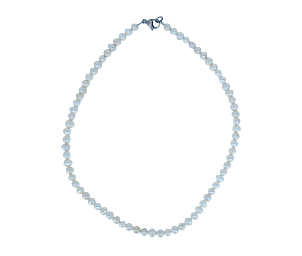COLLIER DE PERLES D'EAU DOUCE AVEC FERMOIR EN ACIER - SJ A50SS555/16 - BIJOUTERIE SUISSE INC.