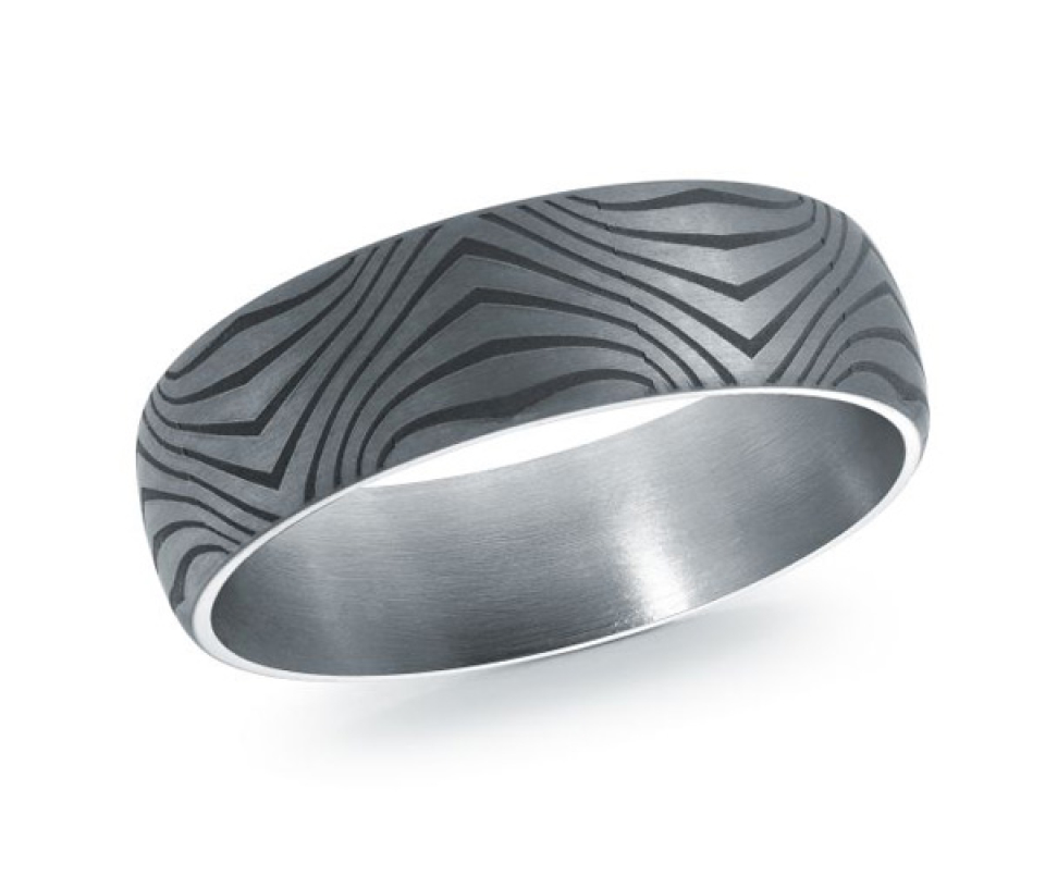 JONC EN TANTALE ZÉBRURE GRAVER AU LASER - ML TANT086/6 - MALO 