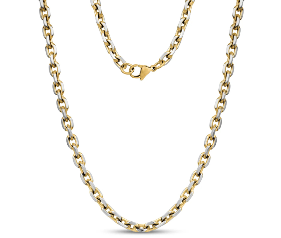 CHAINE EN ACIER/PVD OR 2 TONS À MAILLON D'ANCRAGE - AZ ASN105/24 - AREZZO