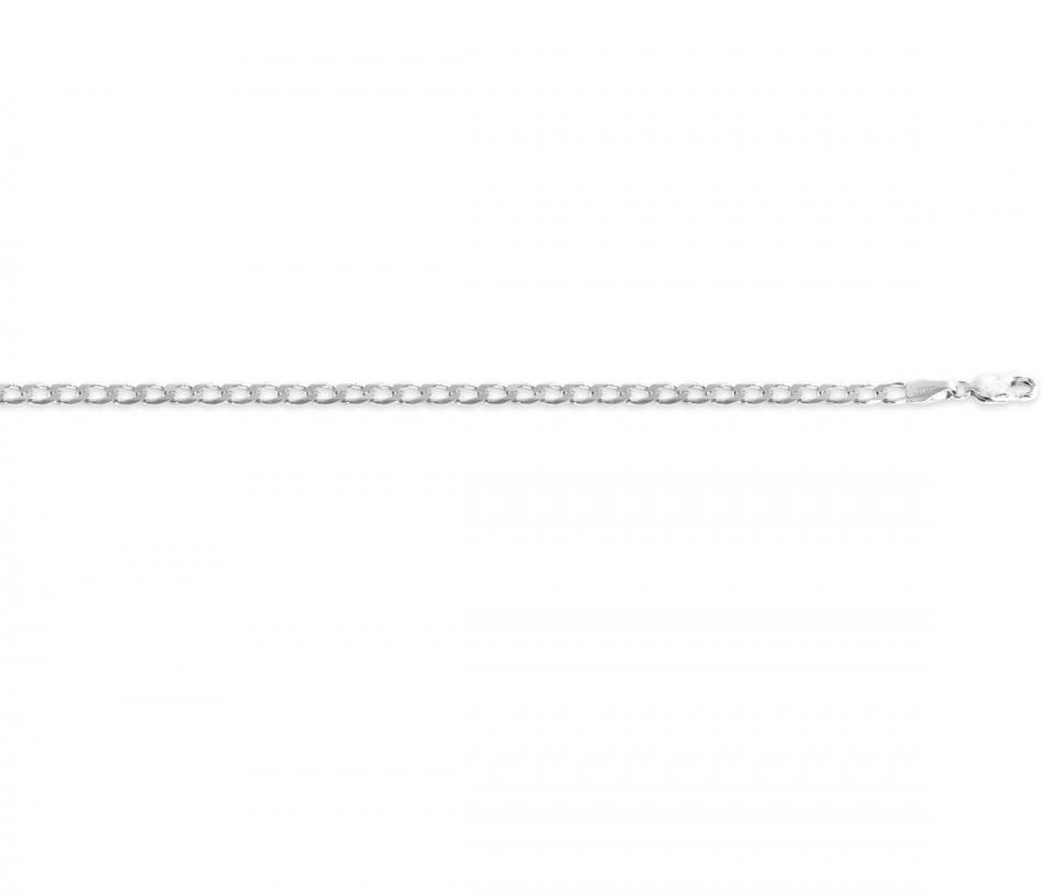 CHAINE EN OR 10K BLANC MAILLE GOURMETTE 5.9MM 26" - S GOGD160W 26 - BIJOUX D'IMPORTATION