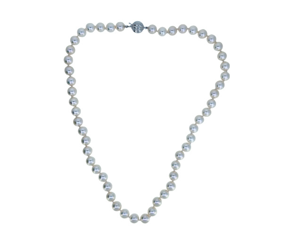 COLLIER EN OR BLANC SERTI DE PERLES DE CULTURE AKOYA - CG N376W18 - PERLE D'IMPORTATION