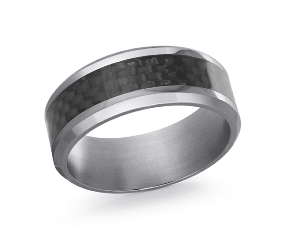 JONC EN TANTALE ET FIBRE DE CARBONE CONFORT FIT - ML TANT013/8 - MALO 