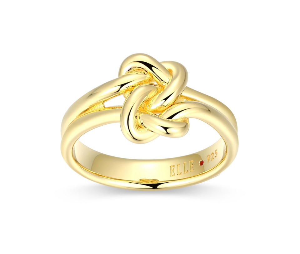 BAGUE ELLE NOEUD ÉTERNEL EN ARGENT/PVD OR