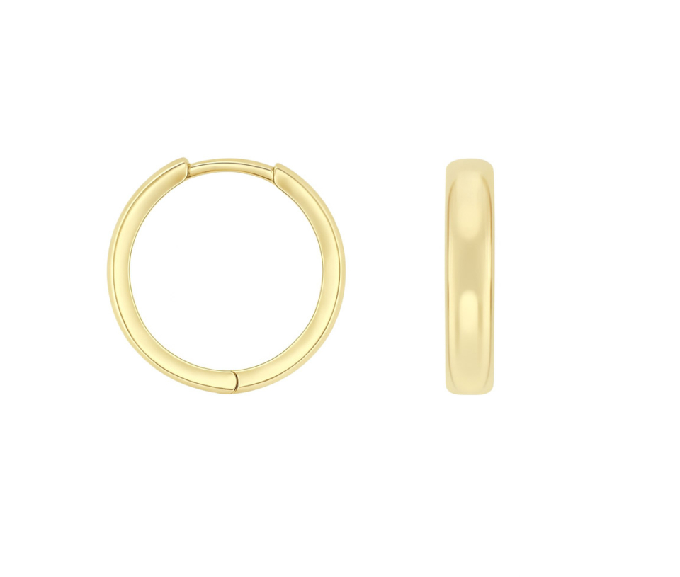 BOUCLES HUGGIES EN OR JAUNE UNIES - S BOU24 - BIJOUX D'IMPORTATION