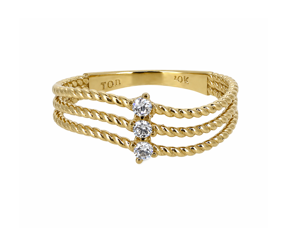 BAGUE 3 RANGS EN OR
