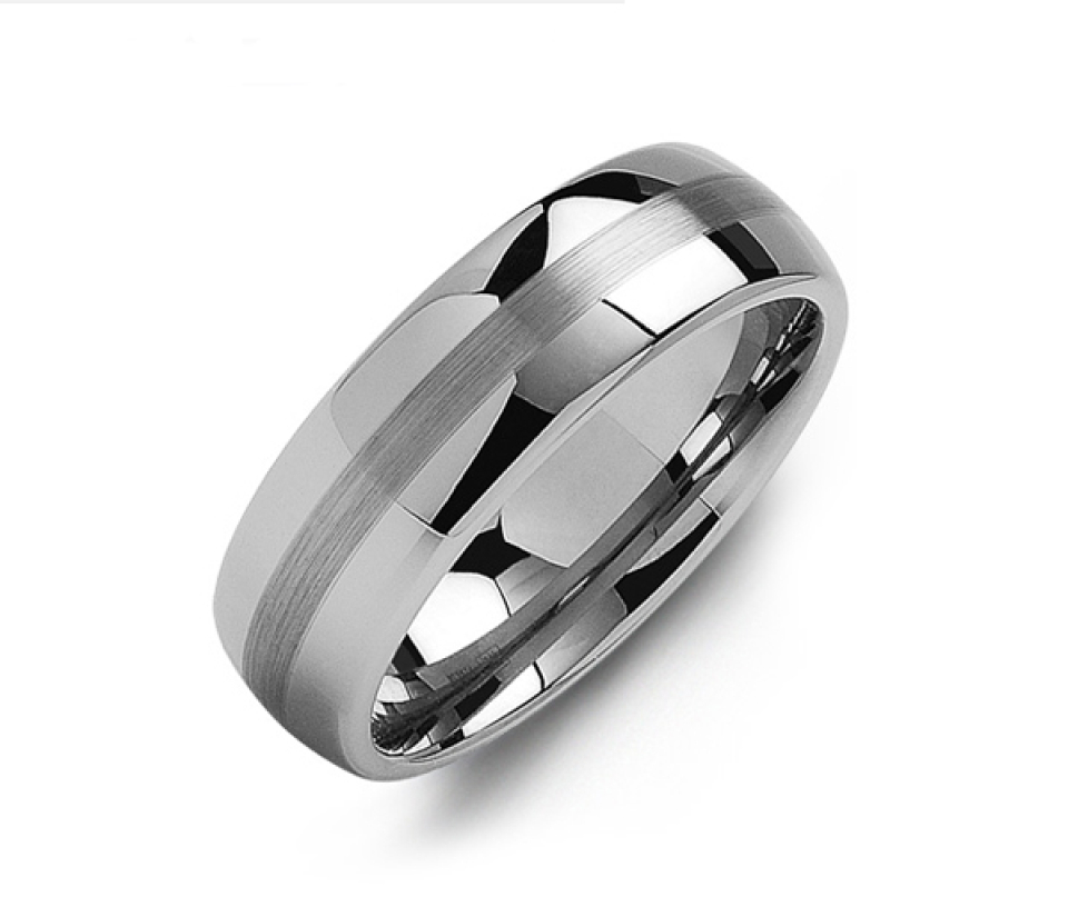 JONC EN TUNGSTÈNE LUISANT-MAT - M MGD700TT11 - MADANI