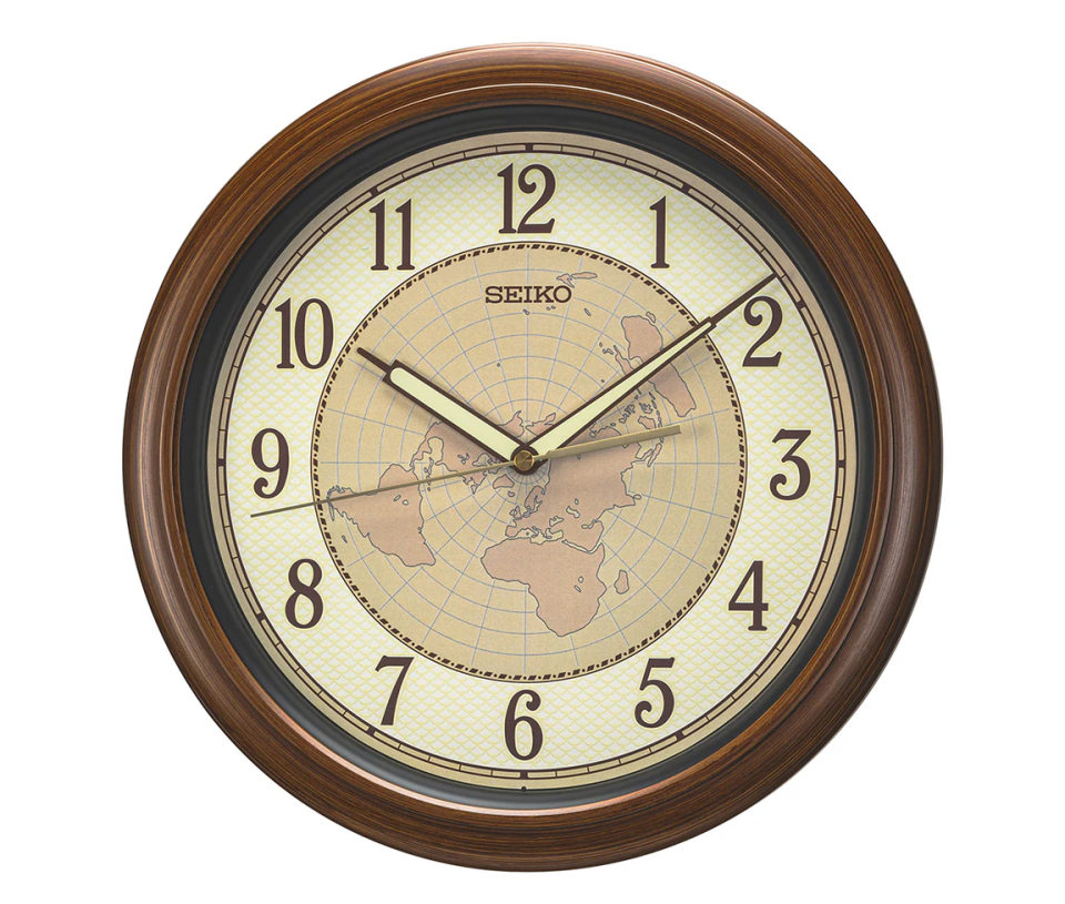HORLOGE MURALE SEIKO AVEC LA CARTE DU MONDE AU CENTRE - OD QXA825B - SEIKO
