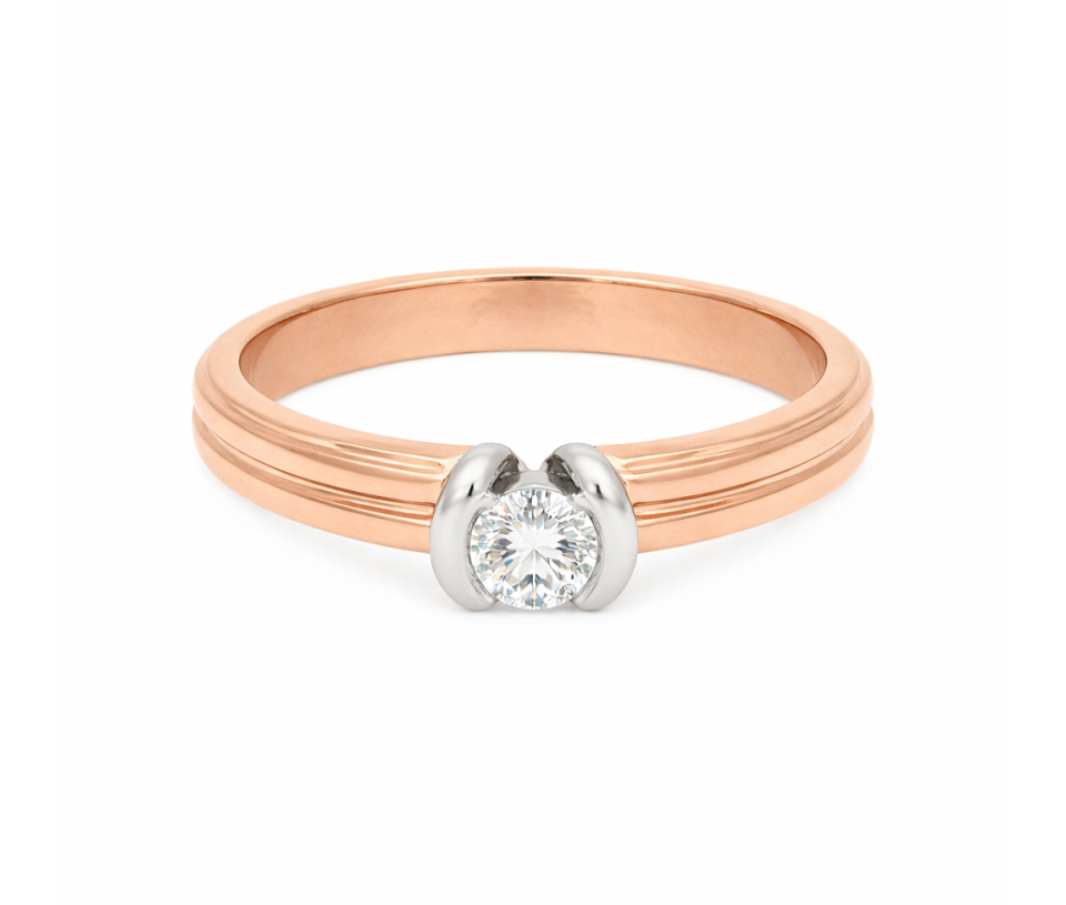 BAGUE EN OR AVEC UN DIAMANT