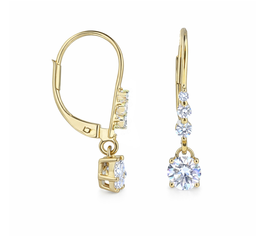 BOUCLES EN OR JAUNE SERTIES DE DIAMANTS DE LABORATOIRE AVEC ATTACHES FRANÇAISES - SJ BOU18 - BIJOUTERIE SUISSE INC.