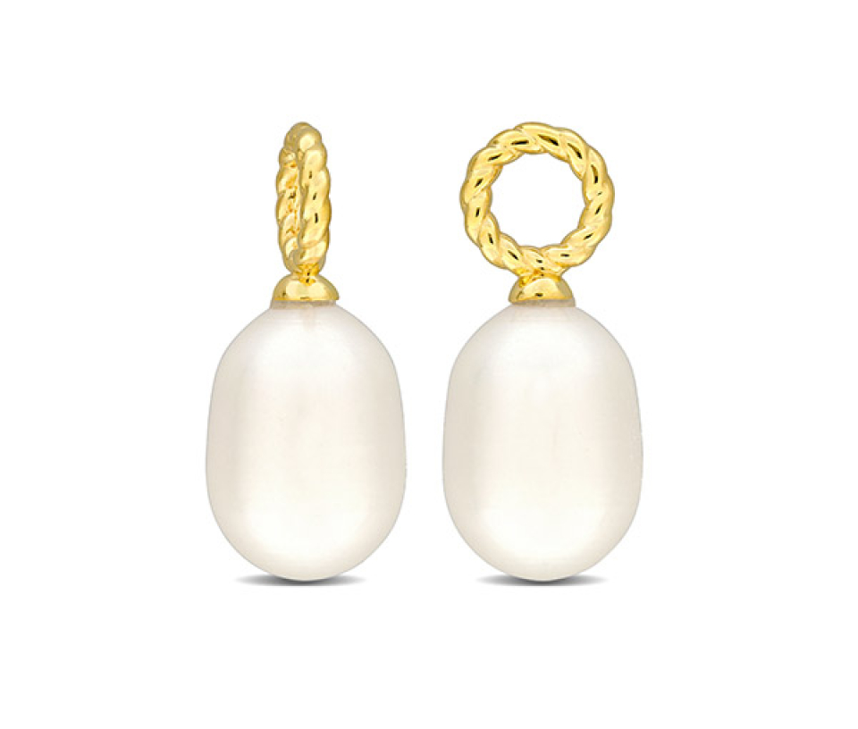 ENJOLIVEURS POUR BOUCLES EN OR JAUNE SERTIS DE PERLES D'EAU DOUCE - DM FC2HK0CA98 - PERLE D'IMPORTATION
