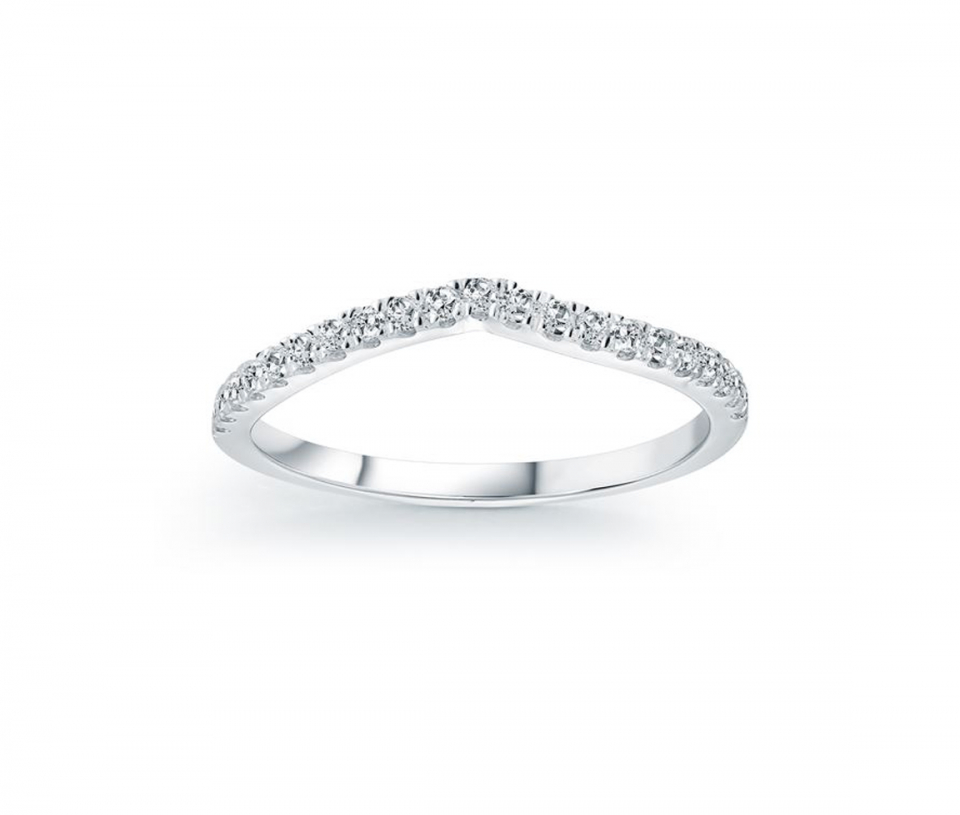 JONC CONTOUR SEMI-ÉTERNITÉ EN OR 14K BLANC SERTI DE DIAMANTS - ML FDC427BW - MALO 