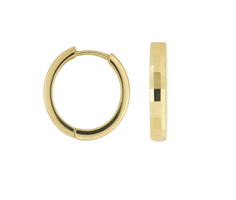 BOUCLES HUGGIES OVALES EN OR JAUNE - S BOU31 - BIJOUX D'IMPORTATION