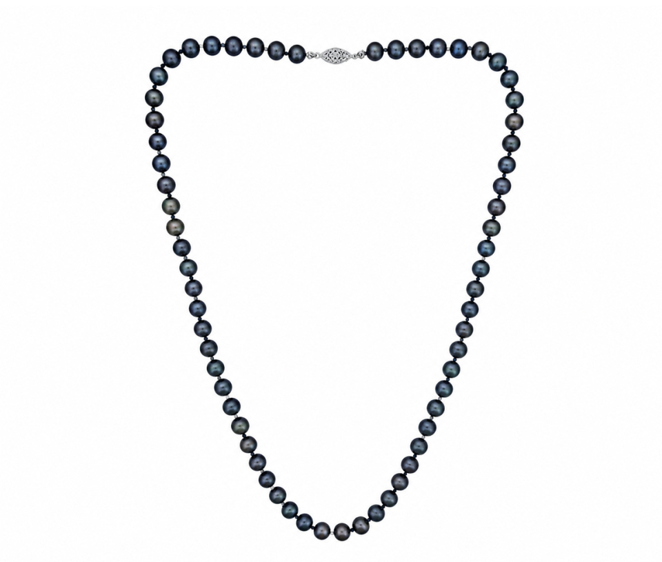 COLLIER AVEC PERLES D'EAU DOUCE TEINTÉES