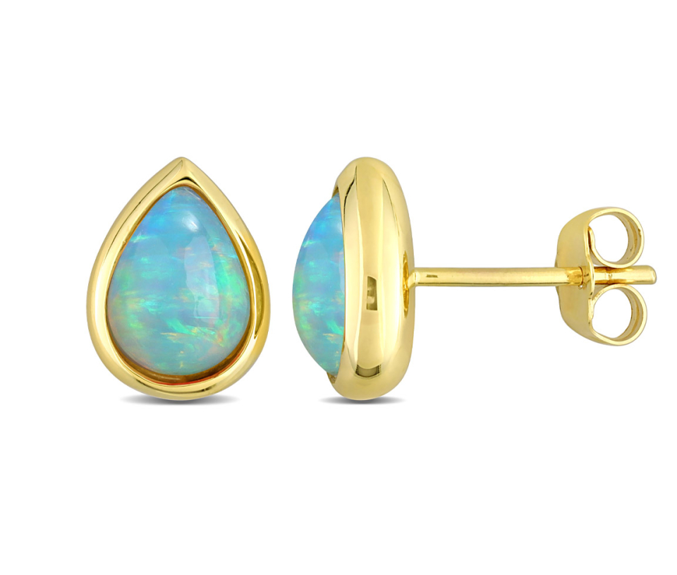 BOUCLES EN OR JAUNE SERTIES D'OPALES D'ÉTHIOPIE - DM FC2FK7FTAC - PERLE D'IMPORTATION