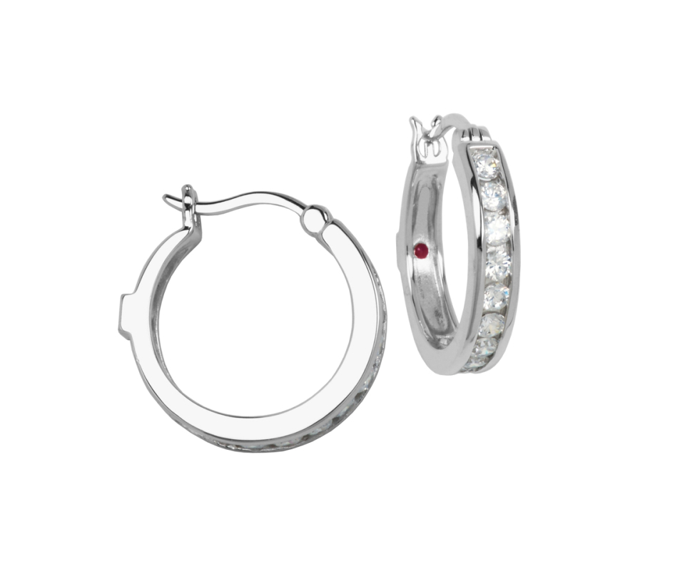 BOUCLES ANNEAUX EN ARGENT RHODIÉ SERTIES DE CUBIQUES ZIRCONIAS - PJ 62L0640000 - ELLE