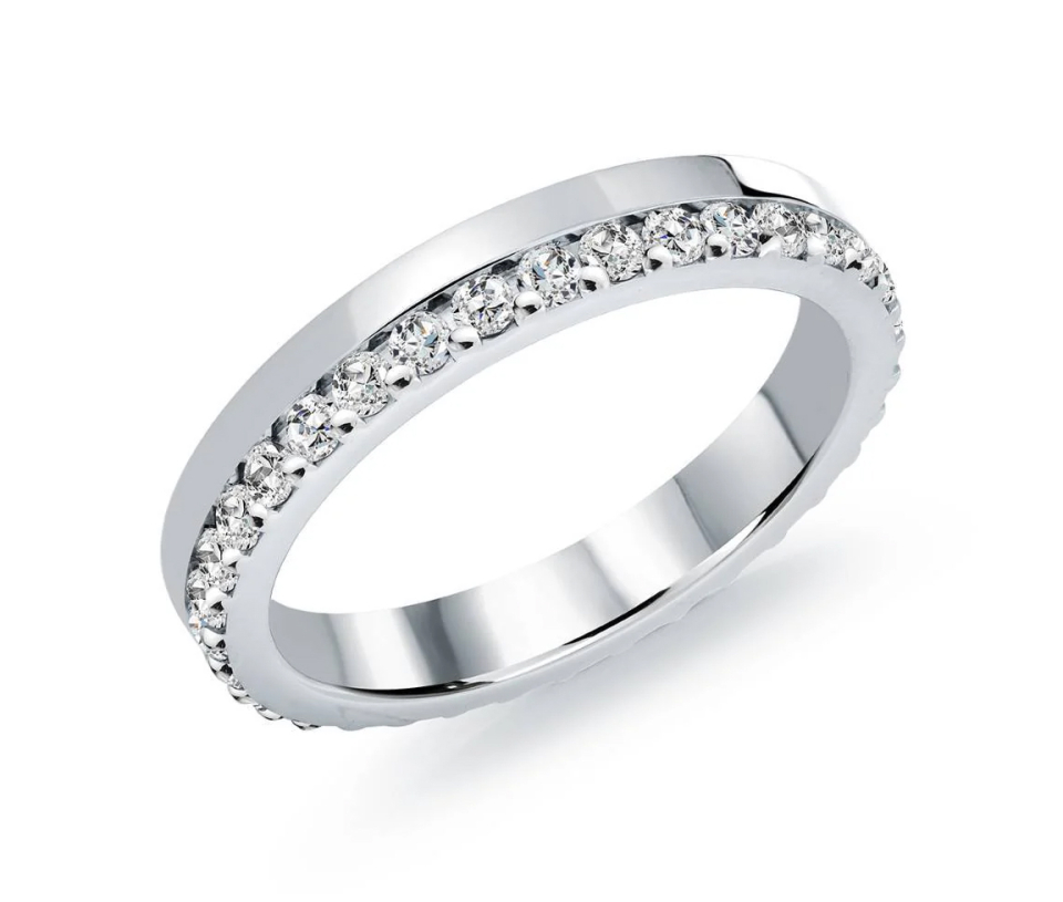 JONC ÉTERNITÉ EN ACIER SERTI DE CUBIQUES ZIRCONIAS - IG SWR24/5 - VELORIA