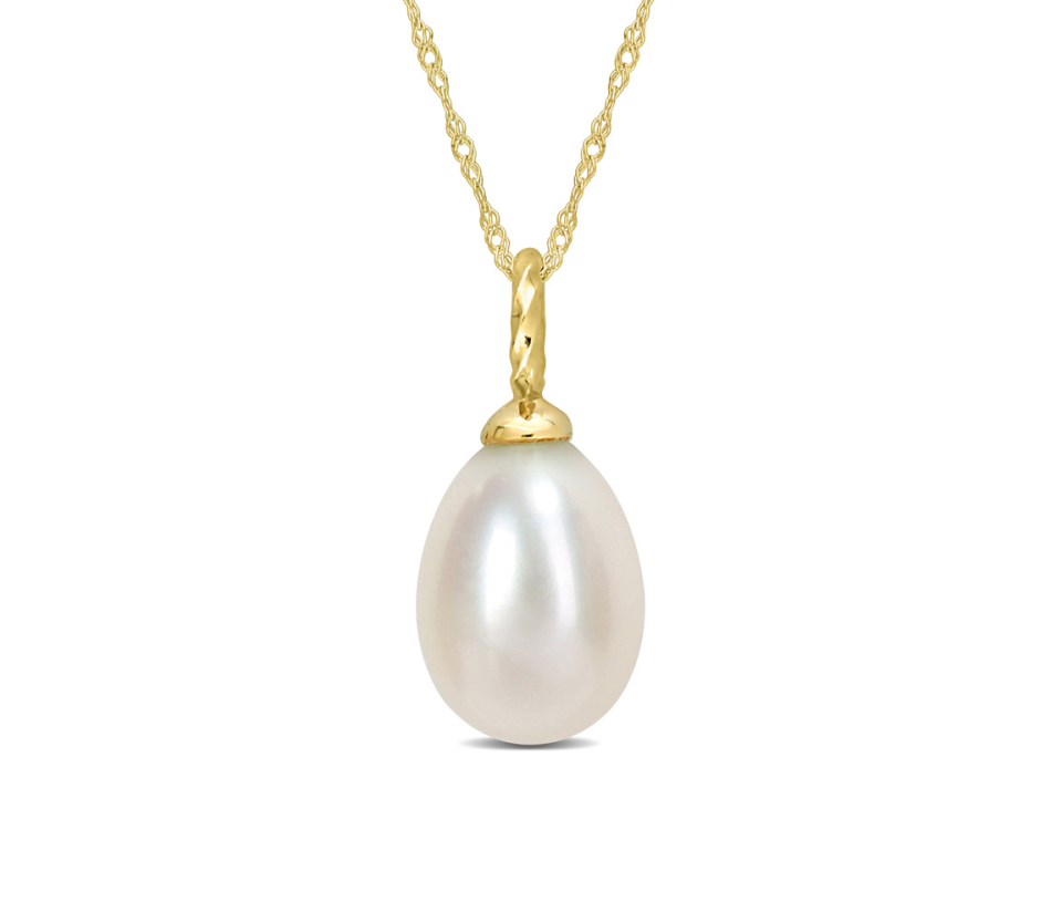 PENDENTIF EN OR JAUNE SERTI D'UNE PERLE D'EAU DOUCE OBLONG - DM FC2EPTTAYU - PERLE D'IMPORTATION