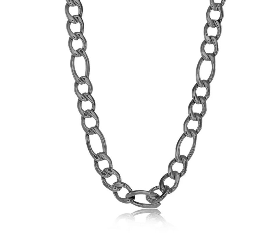 CHAINE EN ACIER/PVD GUNMETAL À MAILLE FIGARO - IG SGN20/24 - ITALGEM
