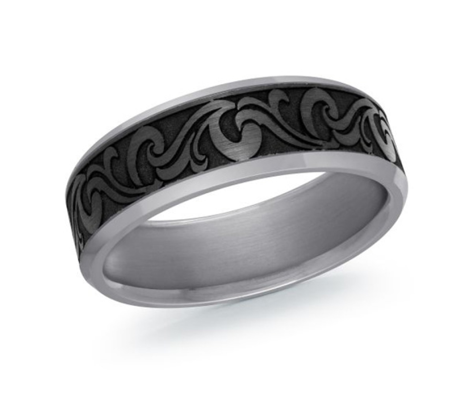 JONC EN TANTALE ET FIBRE DE CARBONE CONFORT FIT - ML TANT049/7 - MALO 