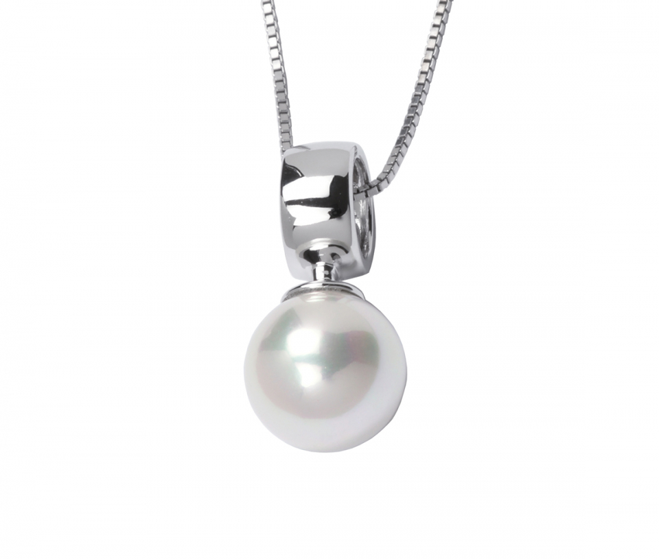 PENDENTIF EN ARGENT RHODIÉ SERTI D'UNE PERLE D'EAU DOUCE - PJ 63L125BG02 - ELLE