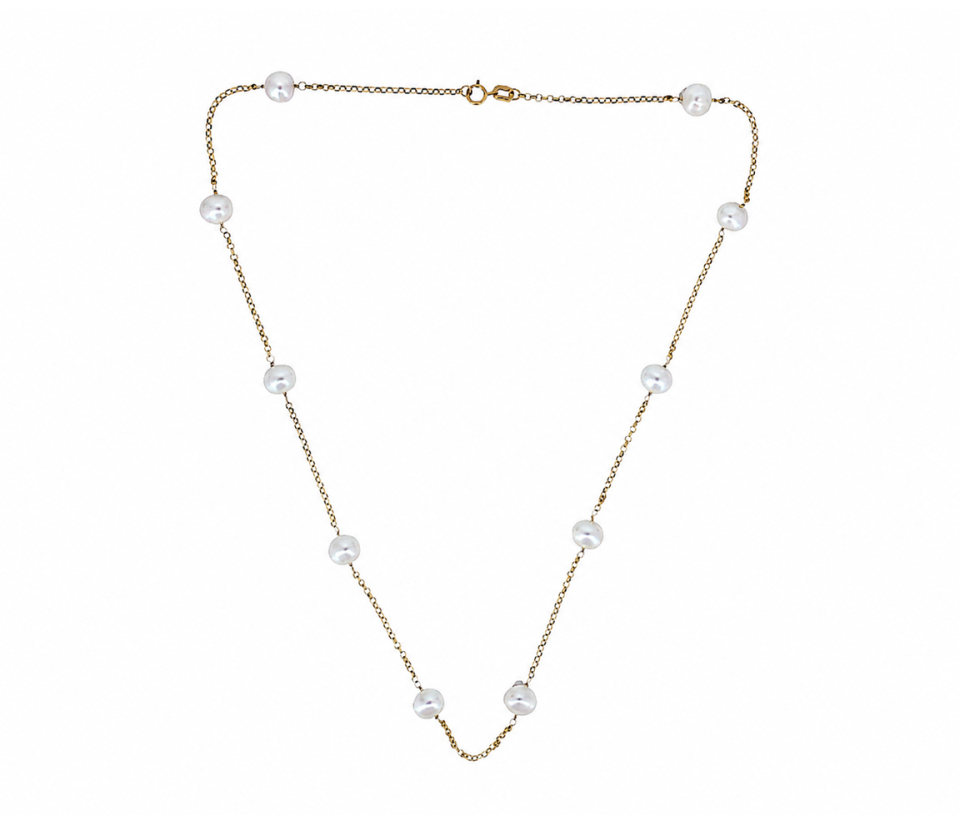 COLLIER PERLE D'EAU DOUCE ET CHAINE ROLO