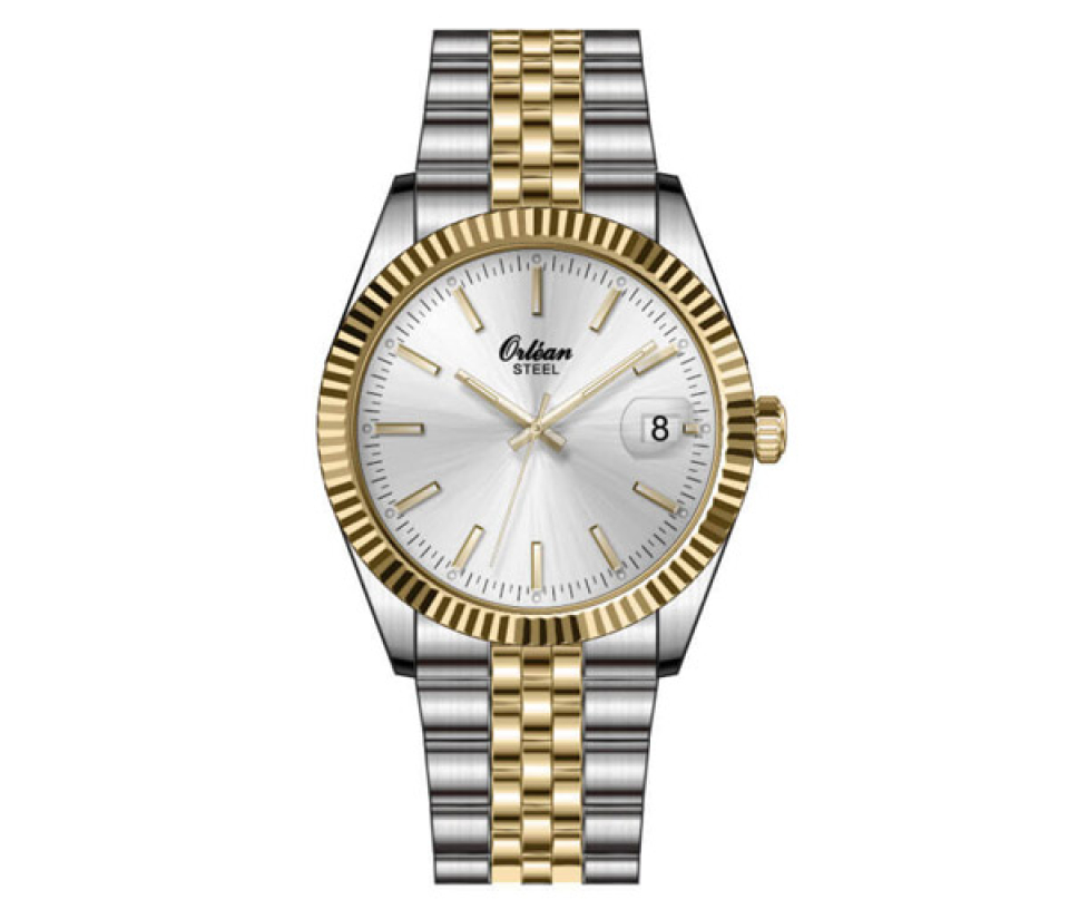 MONTRE ORLEAN POUR HOMME EN ACIER/PVD OR 2 TONS - BA ME3468 - ORLEAN