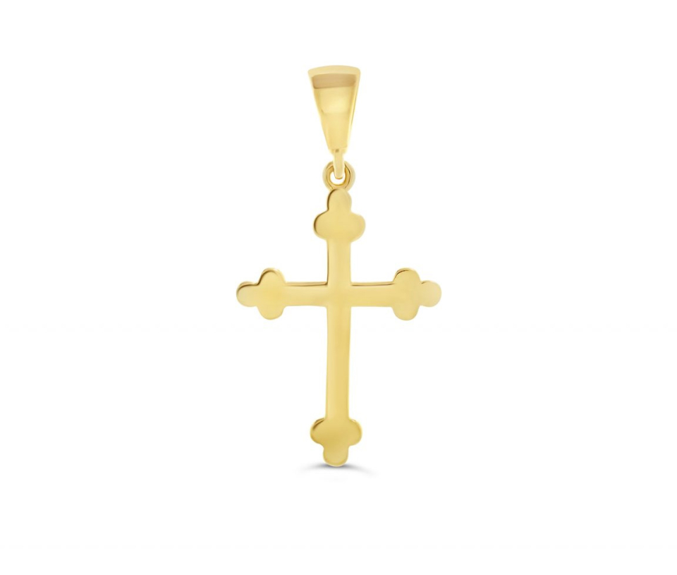 PENDENTIF CROIX FESTONNÉE EN OR JAUNE - SY 3179 - BIJOUX D'IMPORTATION