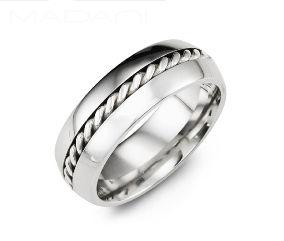 JONC EN COBALT AVEC TRESSE AU CENTRE - M MHU800BB11.5 - MADANI