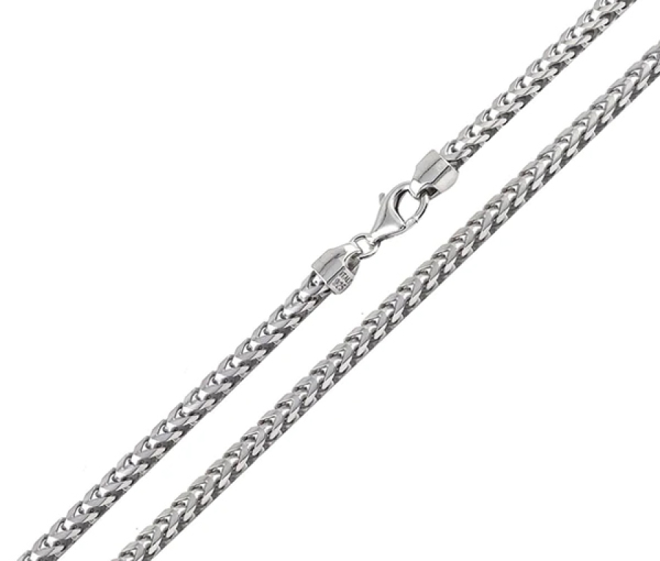 BRACELET EN ARGENT RHODIÉ À MAILLE FRANCO - SP CH320RH8 - BIJOUX D'IMPORTATION