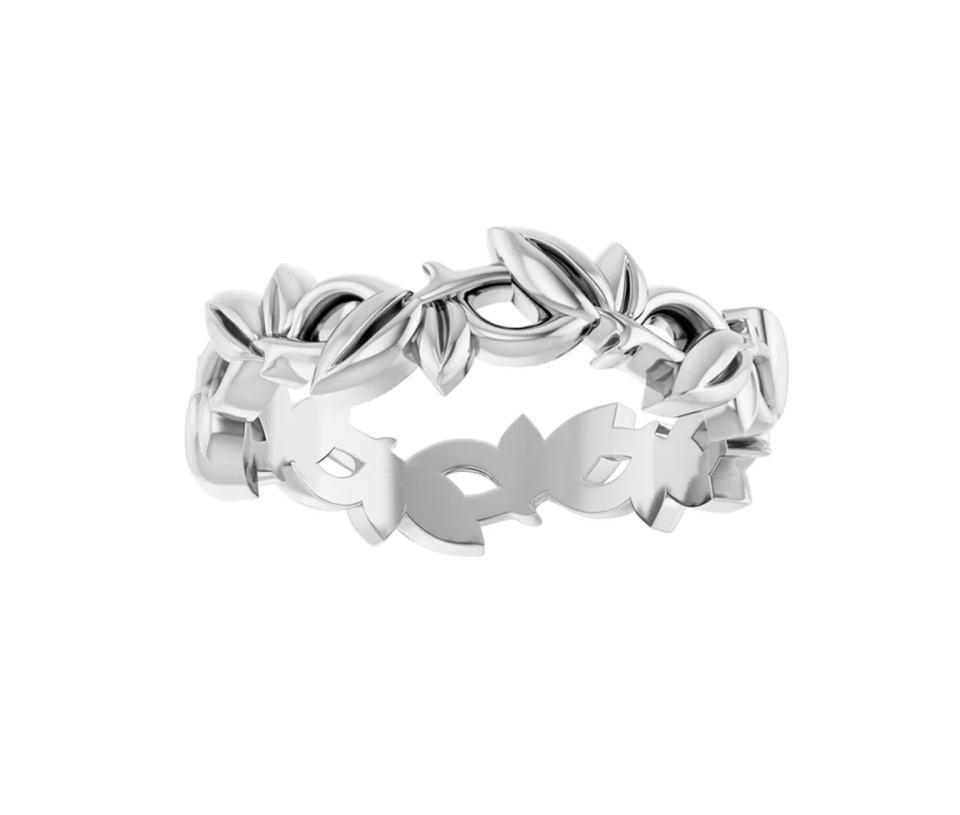 BAGUE FLORAL EN ARGENT