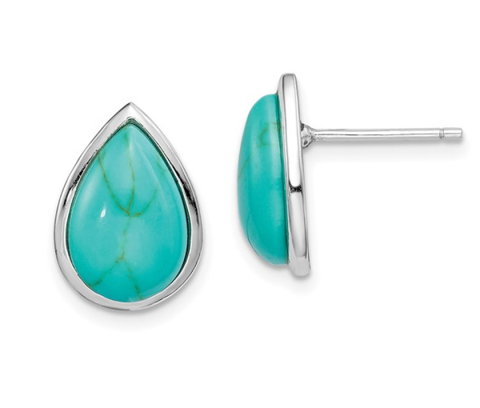BOUCLES AVEC TURQUOISE SYNTHÉTIQUE